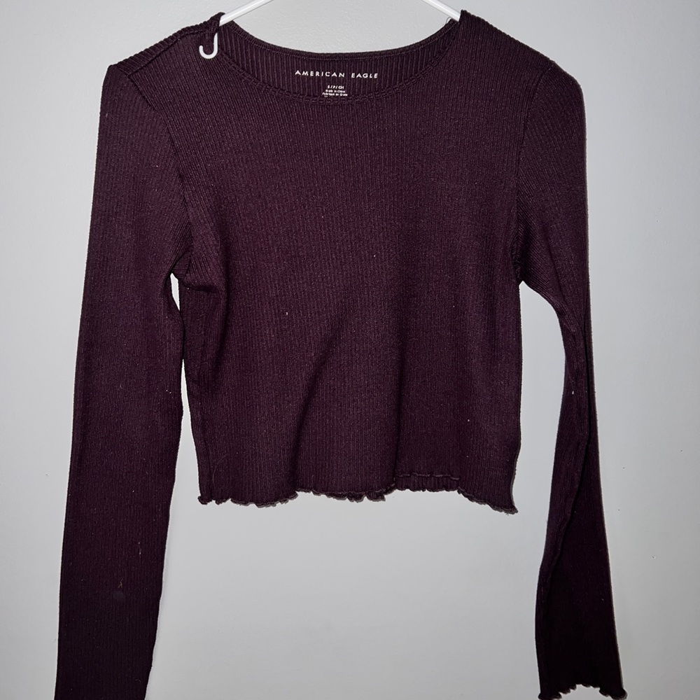 womens long sleeve crop top